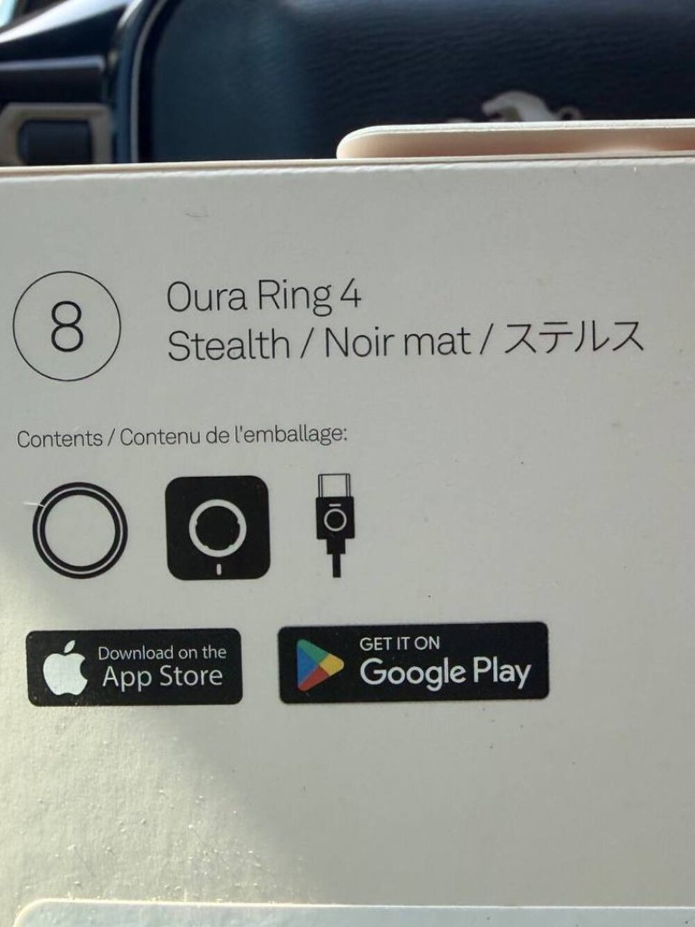 Oura Ring 4 Stealth Size 8 NEW
